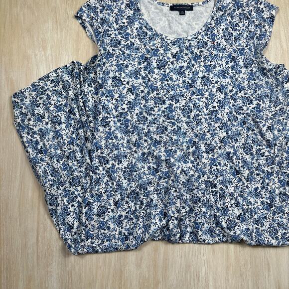 Tommy Hilfiger Floral Print Midi Casual Summer Preppy Coastal T-Shirt Dress XL - Picture 4 of 16